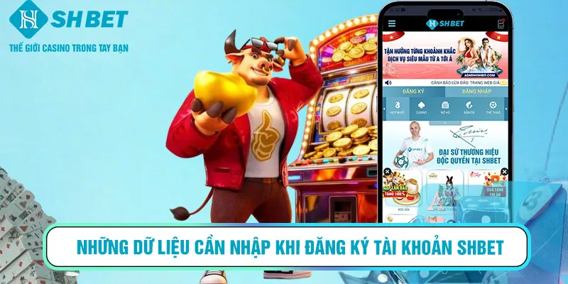 Những dữ liệu cần nhập khi đăng ký tài khoản SHBET